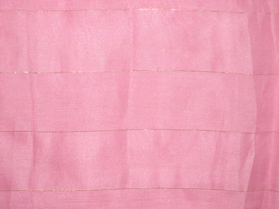 Baby Pink with Gold Stripes Nina Silk fabric 42&quot; wide