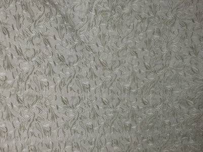 SILK DUPIONI Fabric Cream Ivory/Ivory with Embroidery