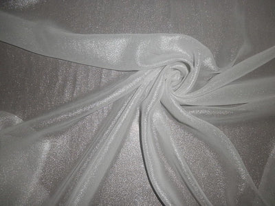Black Silk georgette fabric silver glitter look 44&quot;*