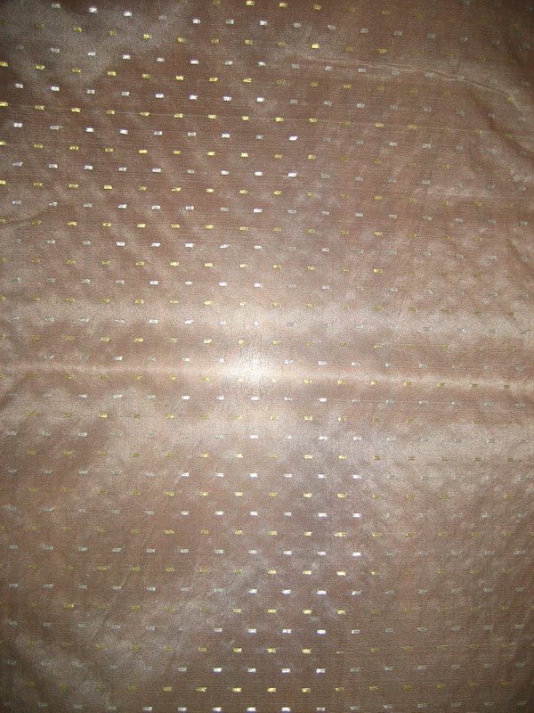 Jacquard silk Organza fabric Metallic Gold / silver motifs pktc9[2]
