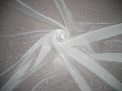White silk silver lurex chiffon 44&quot; wide ( dyeable)