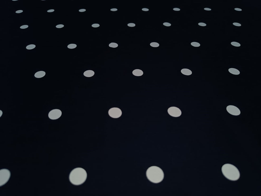 100% cotton navy with white dots LYCRA 58" by the yard[12163]