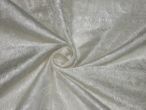 Ivory/Silver Silk Brocade JV-1198/10 Fabric main image 0