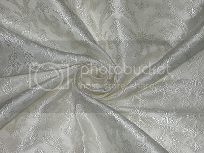 Silk Brocade Vestment Fabric Ivory color