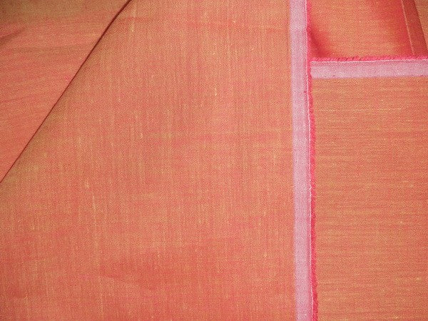 two tone linen fabric {iridescent} firefly orange x red colour 54&quot; wide