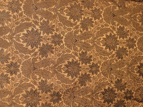 Silk Brocade Fabric Metallic Copper/Bronze & lack 44" wide BRO164[4]