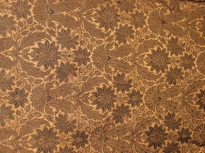 Silk Brocade Fabric Metallic Copper/Bronze & lack 44" wide BRO164[4]