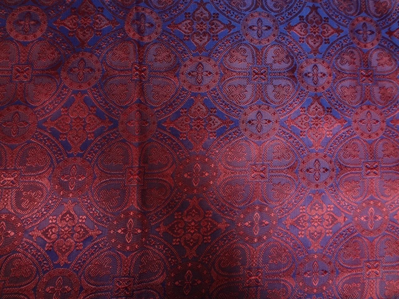 silk brocade vestment fabric dark purple &amp; red BRO79[1]