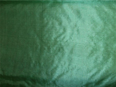 Tassar spun feel silk fabric green x yellow -handloom woven 44&quot; wide [6342]