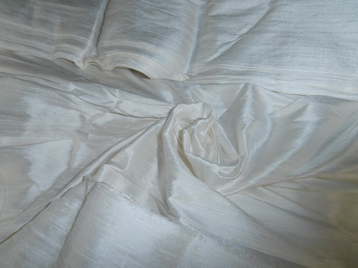 100% Pure SILK Dupion/Raw silk FABRIC white colour 54" wide with slubs Dyeable