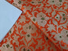 Silk Brocade King Khab fabric orange, nude pink, green and metallic gold color 36" wide BRO868[1]