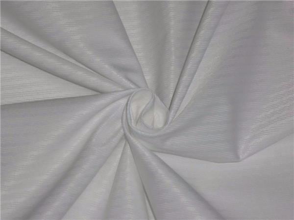 WHITE COTTON ORGANDY FABRIC LENO DOBBY STRIPES DESIGN 58&quot