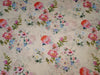 Products Chanderi silk fabric FLORAL PRINT cream with pink and blue 44" wide [12871]