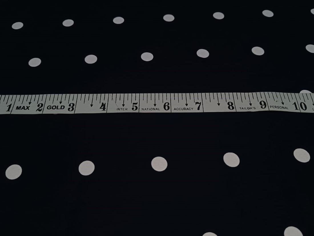 100% cotton navy with white dots LYCRA 58" by the yard[12163]