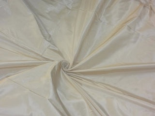 Designer 100% Silk Taffeta Quilted Drapery Fabric- Ivory- Sold By The Yard