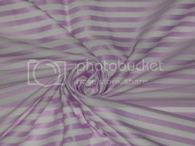 Cotton fabric satin stripe design~Ivory &amp; Pinkish Lavender color