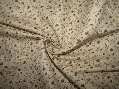 100% Linen Printed Brown color Fabric 58" wide [11481]