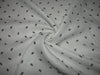 100% Linen 60s lea White with Black Leaf Motif Fabric 58" wide [11482]