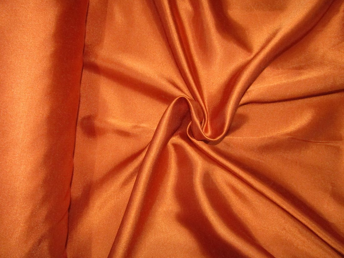 Tan Orange viscose modal satin weave fabric ~ 44&quot; wide.(8)