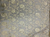 Chanderi silk fabric ivory & metallic gold floral Motif 44&quot; wide [11077]
