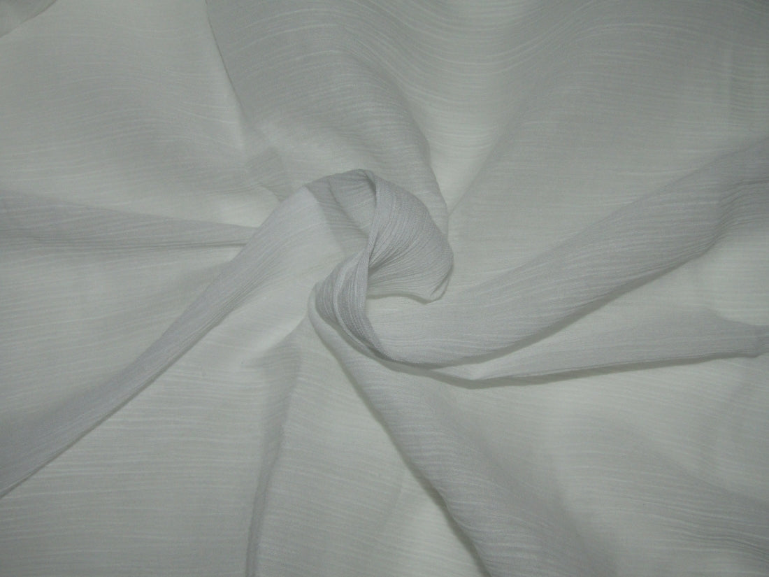 Silk Georgette Chiffon Fabric Solid 100% Silk 10mm 44 Wide Sold BTY Many Colors (White)