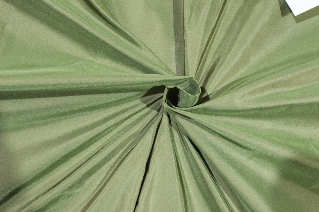 Iridescent Forest Green/Neon Green Taffeta Silk Fabric main image 1