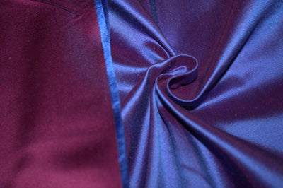 100% Silk Dutchess Satin plum x blue colour Heavy Weight 48 MOMME 60" wide reversable [8051]