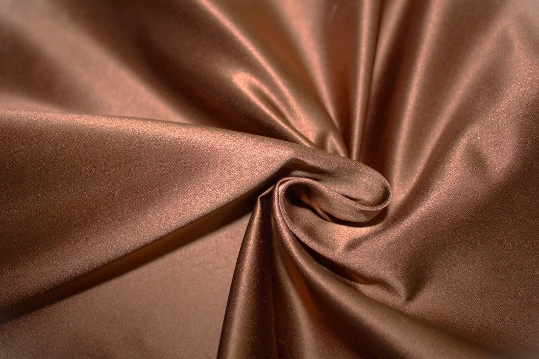 100% SILK DUTCHESS SATIN BROWN COLOUR 54 Brownシルク