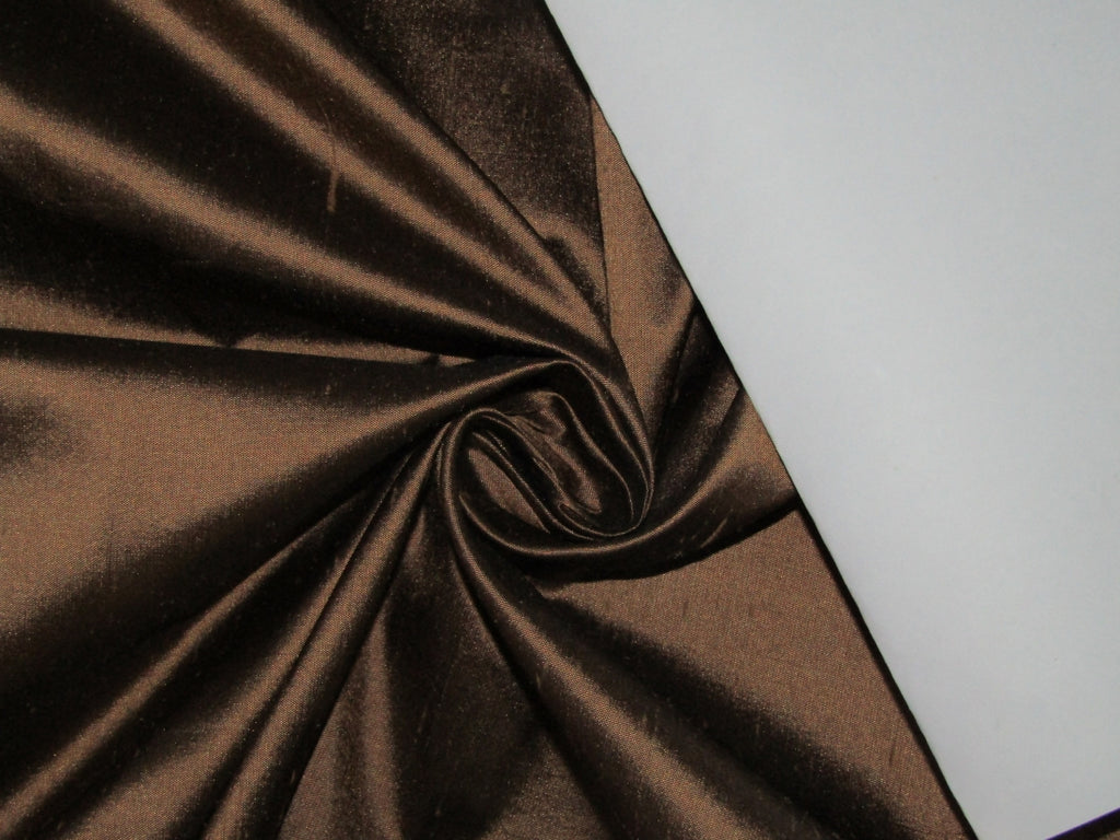 100% PURE SILK DUPIONI FABRIC brown x black color 54" wide DUP374_ROLL
