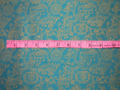 100% silk Dupion fabric BLUE with gold print 40" WIDE 27mm DUPPRINT40[1]
