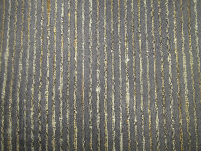 Art Tussar Silk x Gicha Navy Blue with Gold Stripes 44&quot; Wide [11145]
