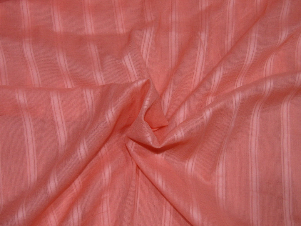 100% Cotton self stripes fabric coral color 44" wide CP1[2] [8800]