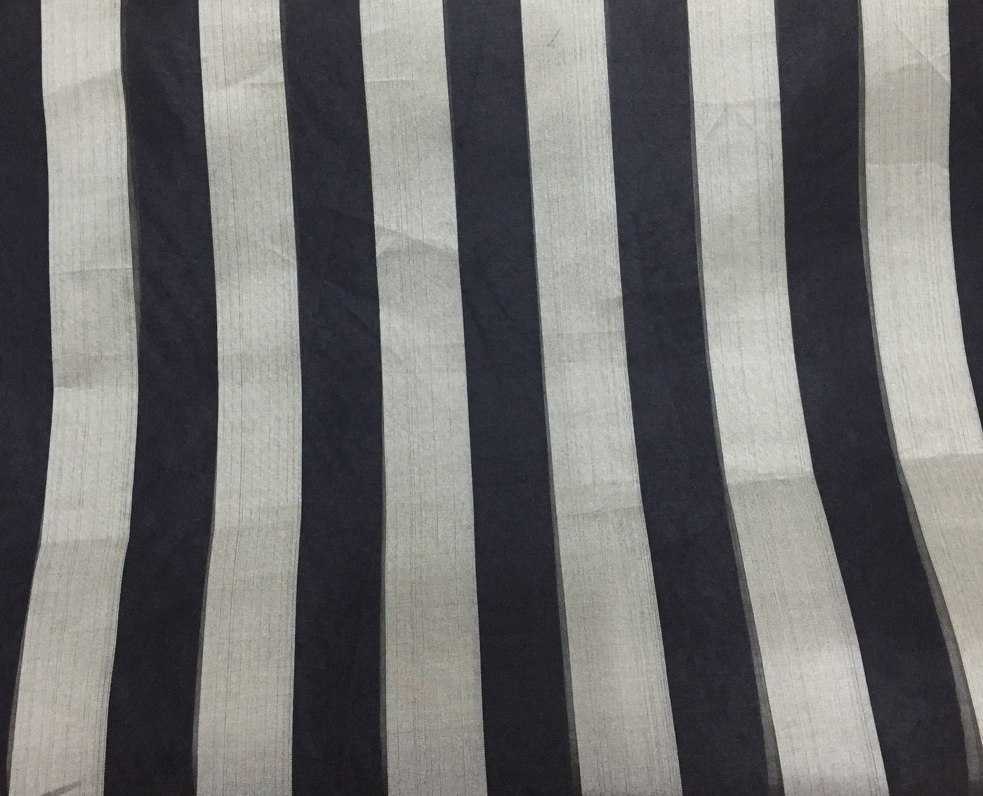 100% silk organza beige and black stripes fabric 54" by the yard [11073]