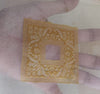 100% silk organza ivory with Geometric square gold jacquard design fabric 54" [11014]