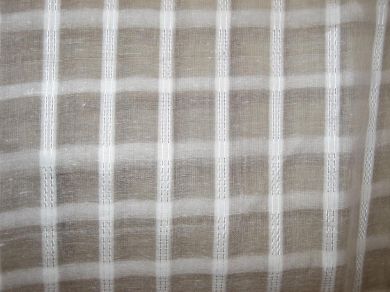 White cotton organdy fabric leno dobby plaids design 44&quot; wide