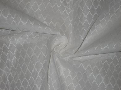White cotton organdy fabric leno dobby diamond design 44&quot; wide