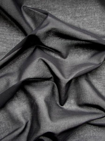 DEEPEST BLACK SHEER COTTON fabric 44&quot; wide