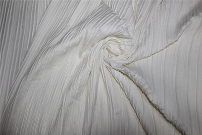 Ivory color satin pleated fabric ~ 58&quot; wide