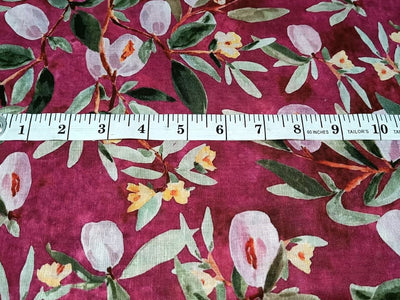 100% linen Floral digital print fabric 44" available in four colors[12267-12270]