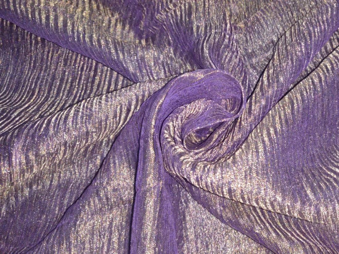 Crushed sheer Purpal silk metallic tissue fabric 36" wide –