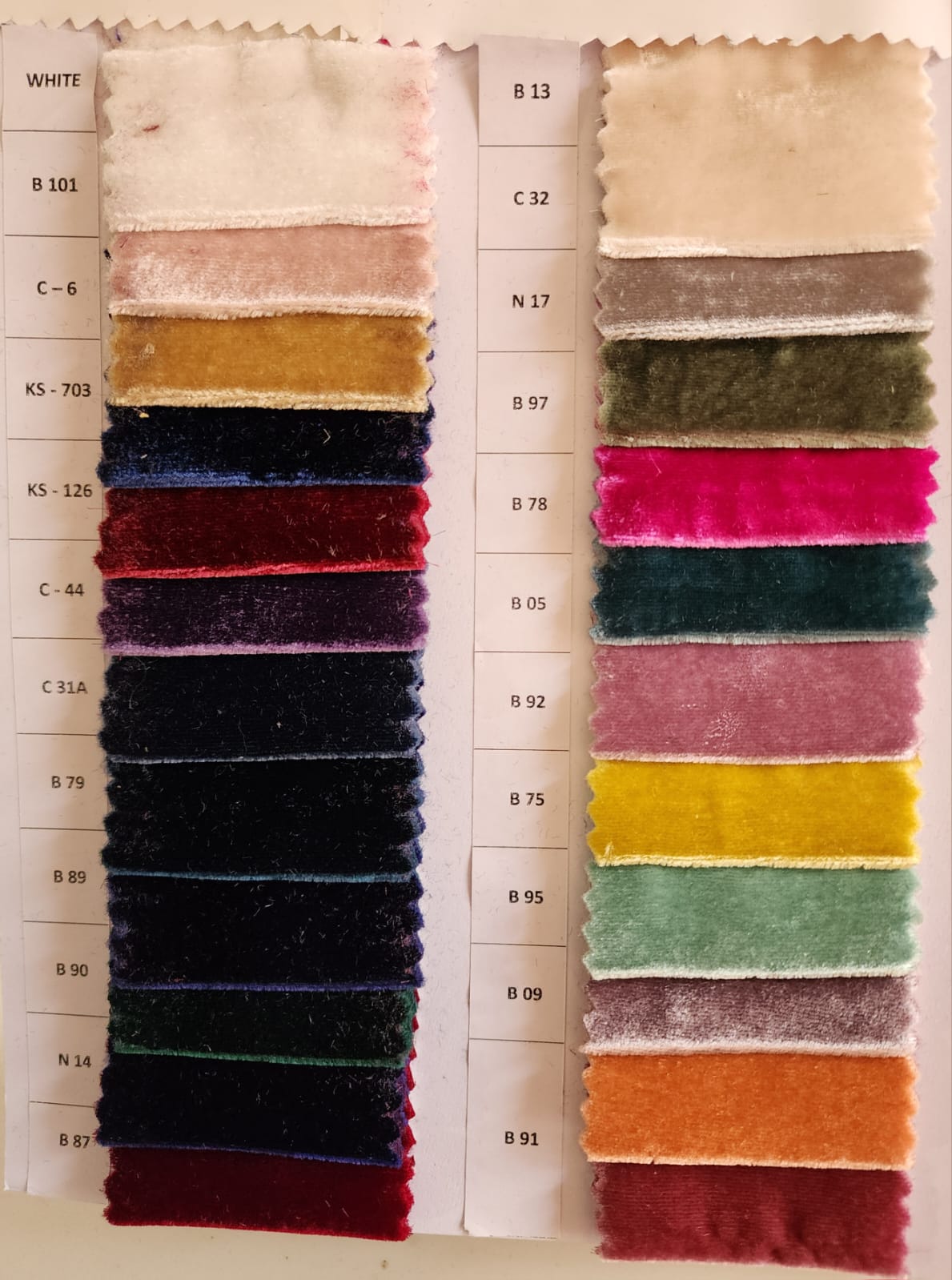 Silk blended velvet fabric 54 wide –