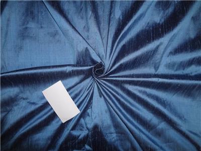 100% pure silk dupion fabric cool blue x black color 54&quot;wide with slubs MM76[1]