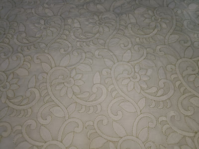 100 % Cotton Embroidered Fabric With Metallic Gold Zari 44" wide [12440]