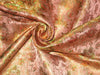 Pure Silk Brocade fabric Gold,Salmon,Green &amp; Orange 44" wide BRO106[6]