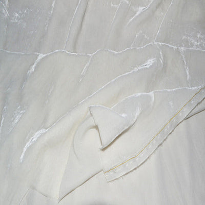 100% Plush Silk White Velvet Fabric 44" wide [748]
