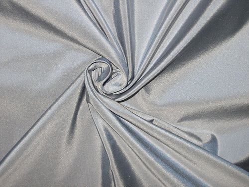 Blue Silver Embroidered Taffeta Silk 505 Fabric main image 1