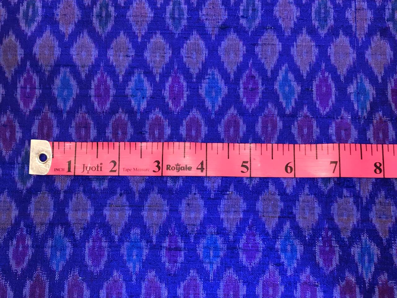 100% pure silk dupion ikat fabric INK BLUE color 44" wide available in 2 combinations[18475/76]