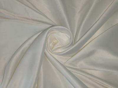 100% Silk LYCRA Satin fabric 80 gms 44" WIDE - available in 2 colors ivory cream and white ivory