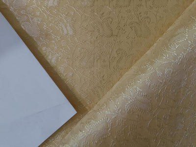 Spun Silk Brocade fabric Light Gold Color 44" wide BRO220[4]