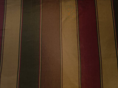 100% SILK TAFFETA FABRIC GOLD.KHAKHI,BROWN  Stripes 54&quot; wide TAFS31[1]